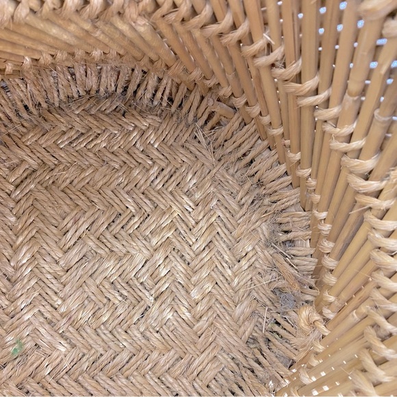 Vintage Bamboo & Jute Woven Planter Basket - Picture 13 of 15